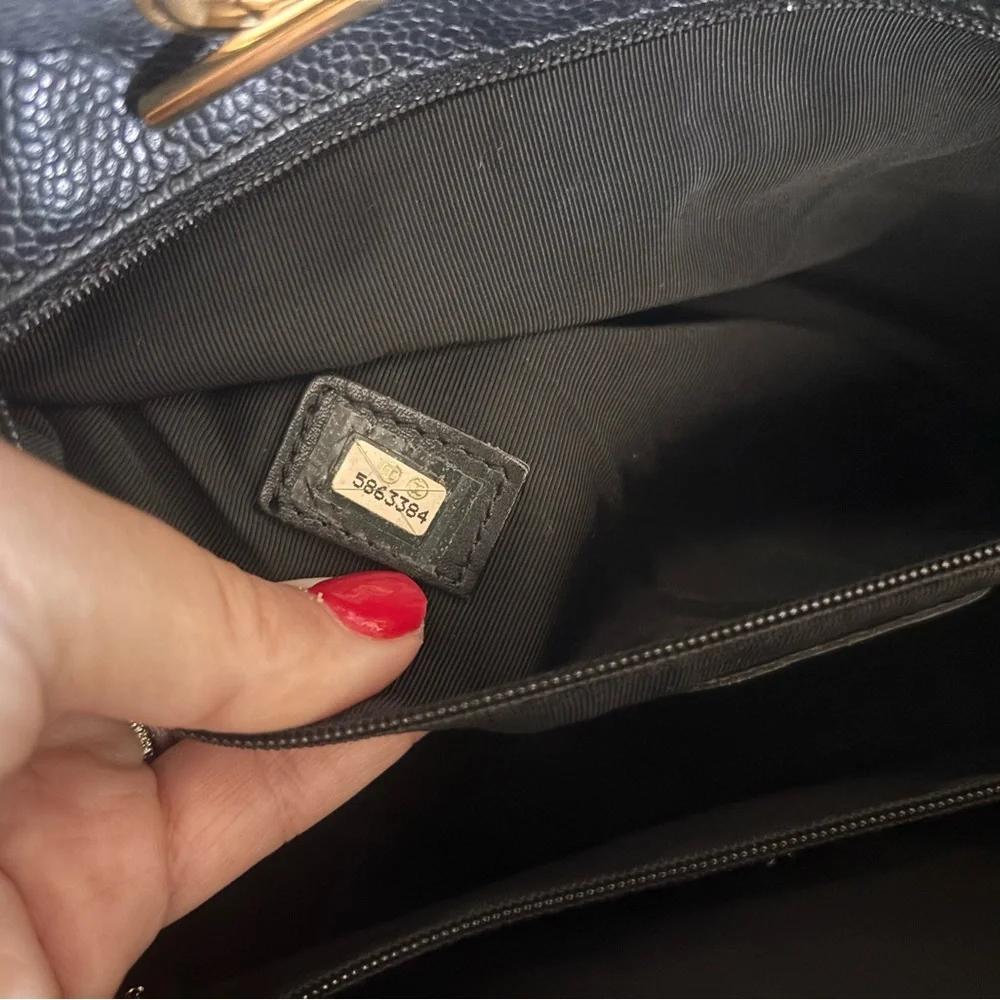 Authentic CHANEL black Caviar leather timeless Dome tote - Picture 15 of 16